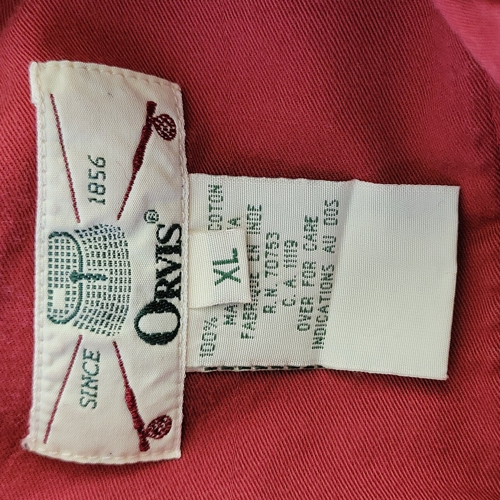 Orvis button down blouse red rust color long sleeve sz XL. - Picture 4 of 6